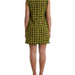 Dolce & Gabbana Houndstooth Knitted Chic Yellow Mini Skirt