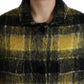 Dolce & Gabbana Chic Plaid Long Coat in Sunshine Yellow