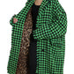 Dolce & Gabbana Elegant Green Houndstooth Trench Coat