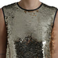 Dolce & Gabbana Elegant Silver Sequined Mini Dress