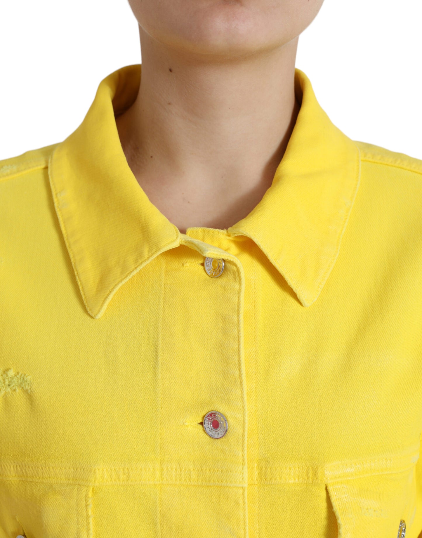 Dolce & Gabbana Exquisite Yellow Denim Button-Down Jacket