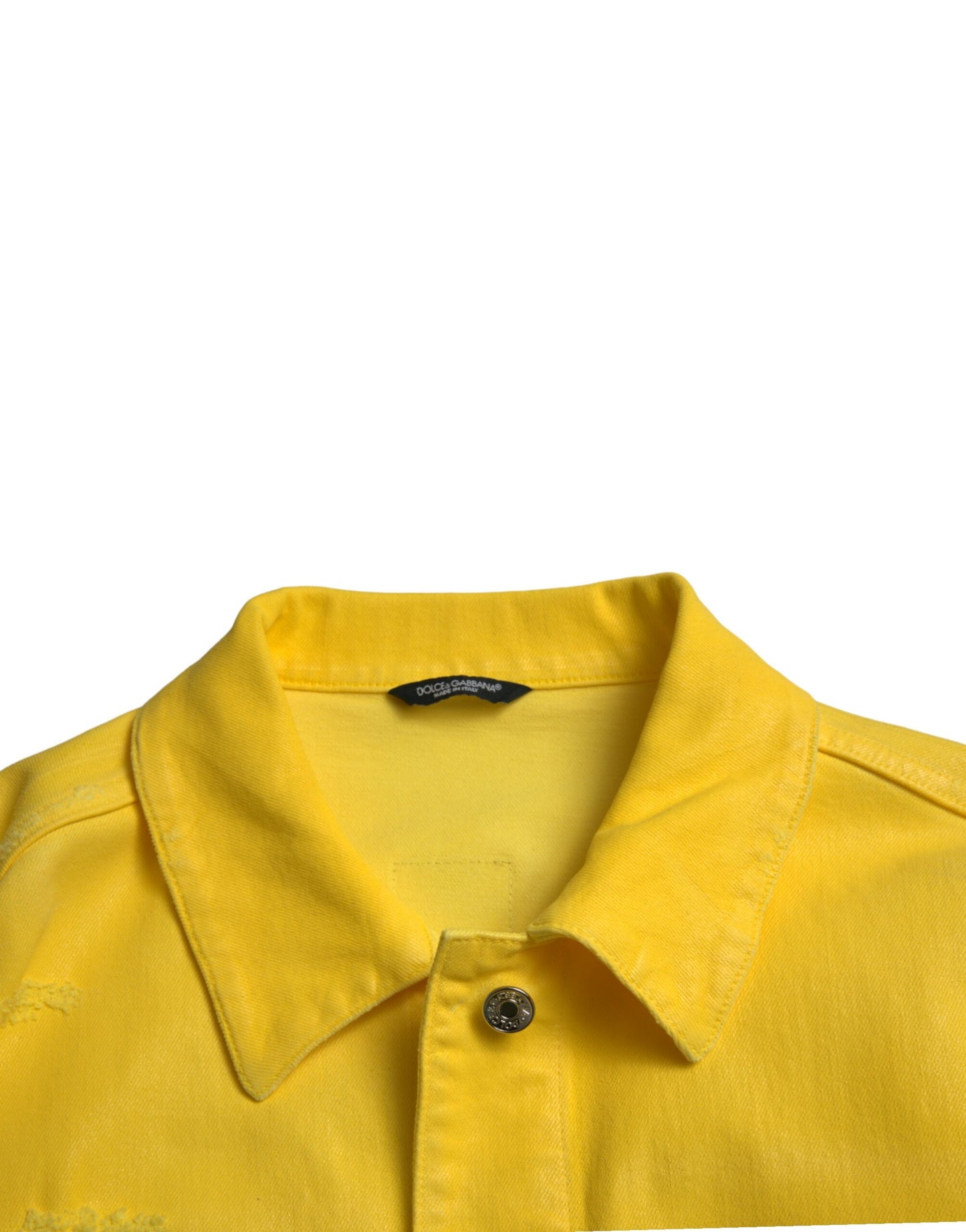 Dolce & Gabbana Exquisite Yellow Denim Button-Down Jacket