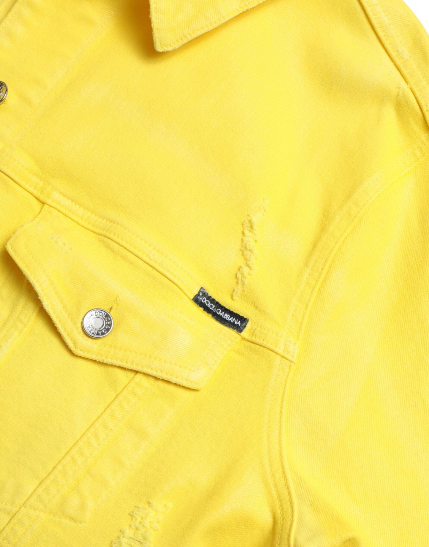 Dolce & Gabbana Exquisite Yellow Denim Button-Down Jacket