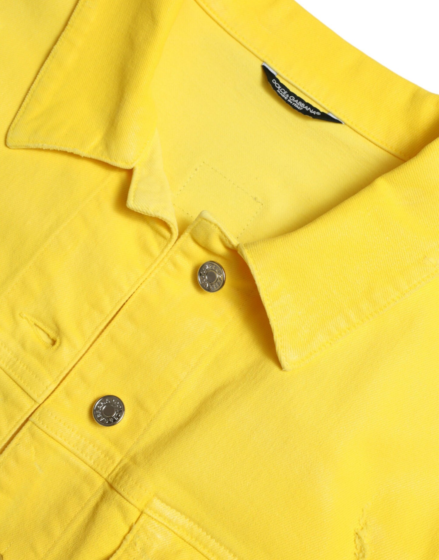 Dolce & Gabbana Chic Yellow Denim Button-Down Jacket