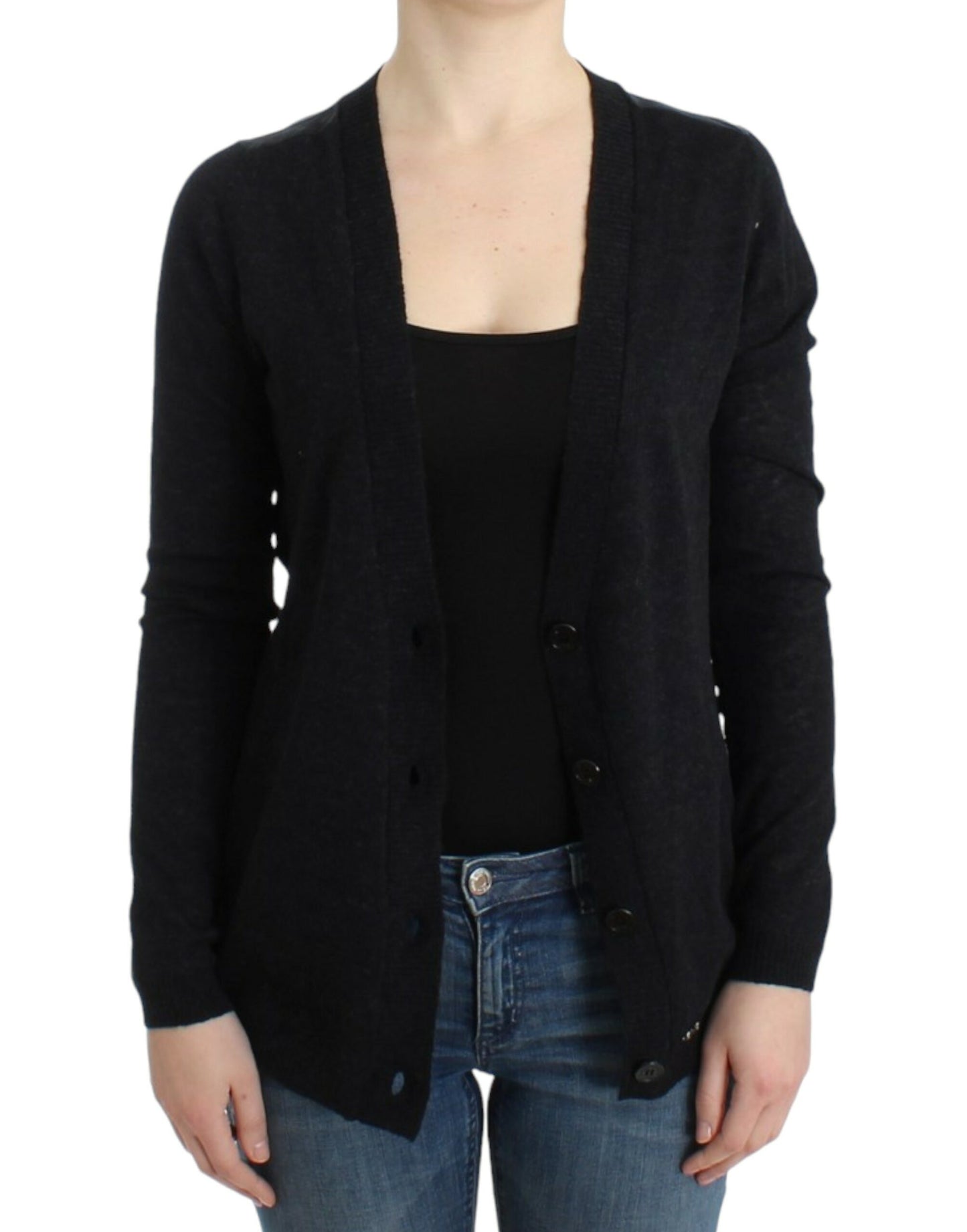 Costume National Elegant Deep V-neck Lightweight Cardigan