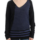 Costume National Striped V-Neck Luxury Sweater