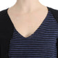 Costume National Chic Striped V-Neck Wool Blend Sweater