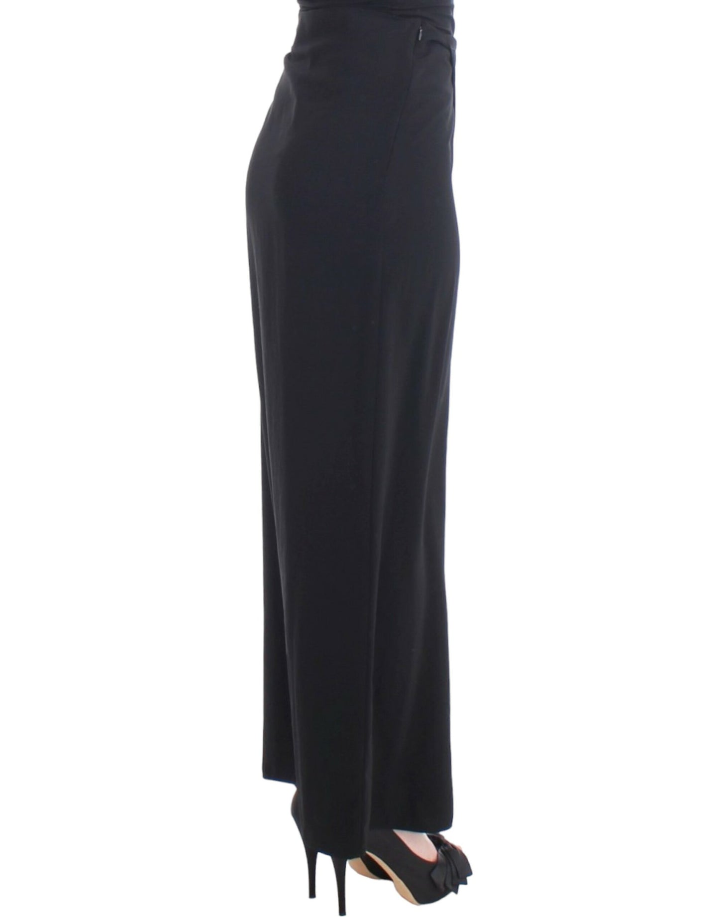 Costume National Elegant Black Maxi Skirt for Evening Elegance