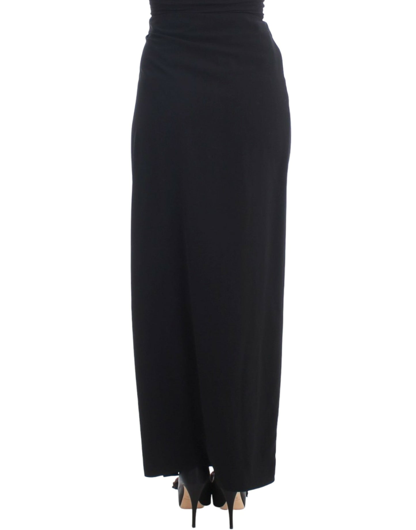 Costume National Elegant Black Maxi Skirt for Evening Elegance