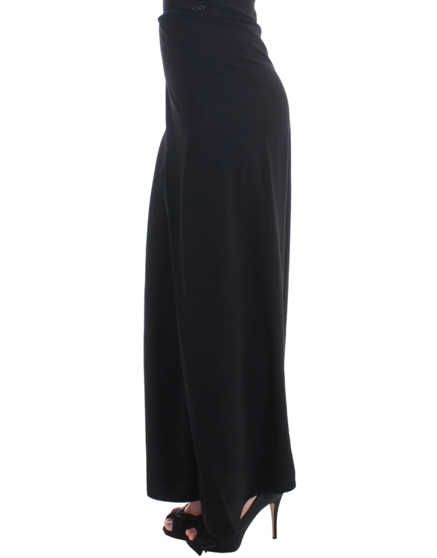 Costume National Elegant Black Maxi Skirt for Evening Elegance