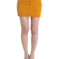 Costume National Chic Yellow Corduroy Mini Skirt