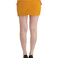 Costume National Chic Yellow Corduroy Mini Skirt