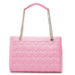 Love Moschino Chic Pink Faux Leather Heart Shopping Bag