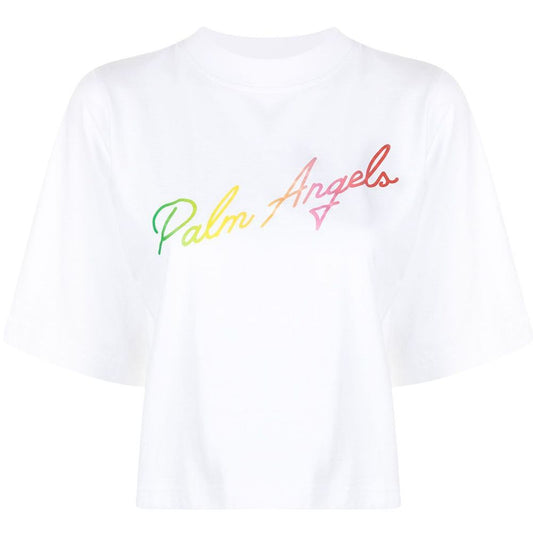 Palm Angels Miami Logo Emblazoned Cotton Tee