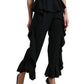 Dolce & Gabbana Elegant High Waist Ruffled Black Pants