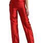 Dolce & Gabbana Elegant High Waist Wide Leg Silk Pants