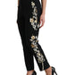 Dolce & Gabbana Elegant High Waist Floral Tapered Pants