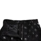 Dolce & Gabbana Chic High Waist Straight Pants with Logo Print