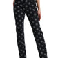 Dolce & Gabbana Chic Logo-Print High Waist Straight Jeans