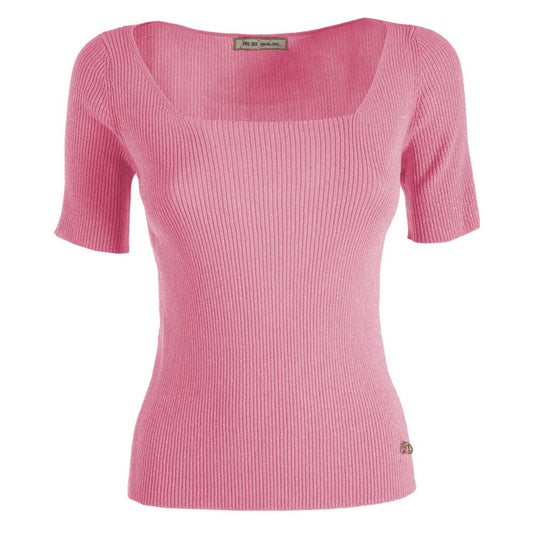 Yes Zee Chic Square Neckline Short-Sleeve Sweater