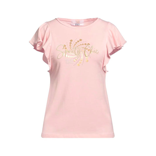 Yes Zee Sporty Chic Embroidered Tee with Golden Accents