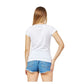 Yes Zee Crisp White Crew-Neck Cotton Tee with Front Print