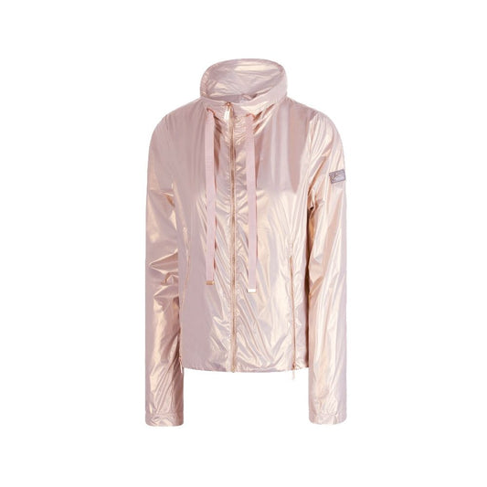 Yes Zee Pearlescent Pink Nylon Jacket with Triple Zip