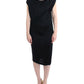 Costume National Elegant Black Knee-Length Viscose Dress