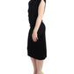 Costume National Elegant Black Knee-Length Viscose Dress