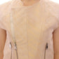 Zeyneptosun Exquisite Beige Brocade Sleeveless Jacket Vest