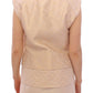 Zeyneptosun Exquisite Beige Brocade Sleeveless Jacket Vest