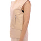 Zeyneptosun Exquisite Beige Brocade Sleeveless Jacket Vest