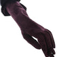 Dolce & Gabbana Elegant Elbow Length Purple Fur Gloves