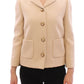 Dolce & Gabbana Elegant Beige Wool-Blend Jacket with Gold Accents