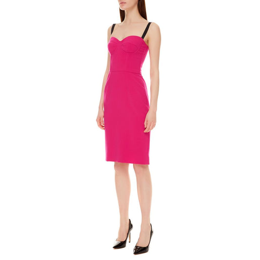 Dolce & Gabbana Elegant Fuchsia Sheath Dress with Silk Lining