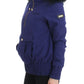 GF Ferre Chic Blue K-Way Jacket with Faux Fur Accent