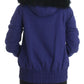 GF Ferre Chic Blue K-Way Jacket with Faux Fur Accent