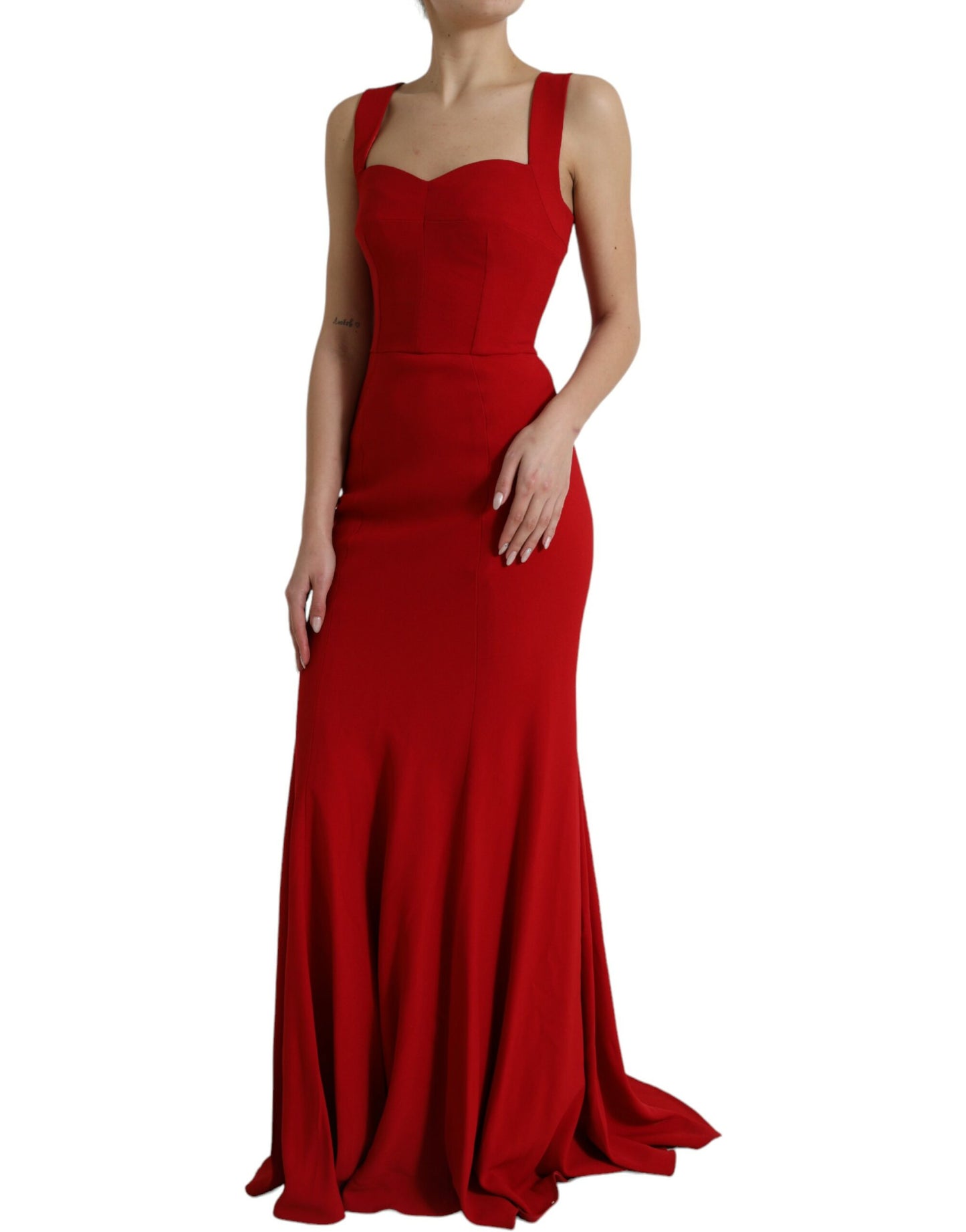 Dolce & Gabbana Elegant Red Bodycon Maxi Evening Dress