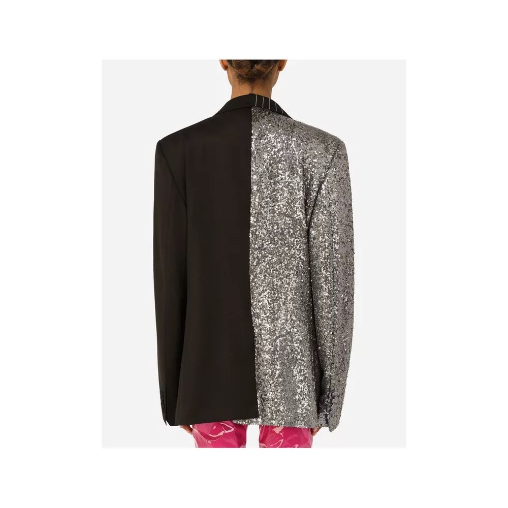 Dolce & Gabbana Elegant Virgin Wool & Cotton Silk-Detailed Jacket