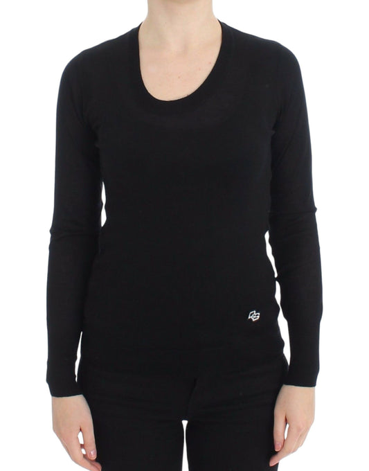 Dolce & Gabbana Elegant Black Wool Blend Crewneck Sweater