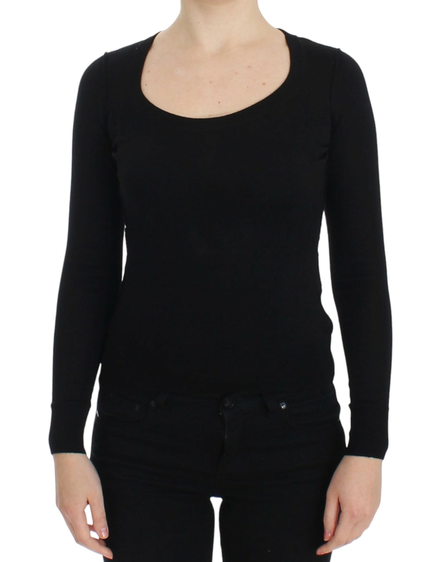 Dolce & Gabbana Elegant Black Wool Crewneck Sweater