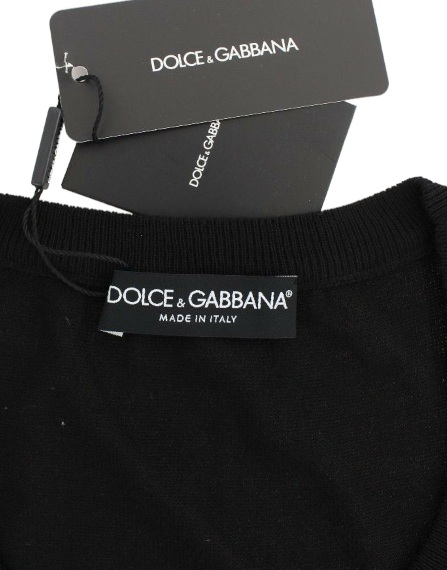 Dolce & Gabbana Elegant Black Wool Crewneck Sweater