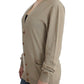 Ermanno Scervino Beige Deep V-Neck Luxury Cardigan