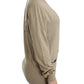 Ermanno Scervino Beige Deep V-Neck Luxury Cardigan