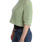 Ermanno Scervino Chic Green Cropped Cotton Sweater