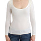 Ermanno Scervino Chic White Floral Lace Long Sleeve Top