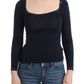 Ermanno Scervino Elegant Blue Long Sleeve Lace Top