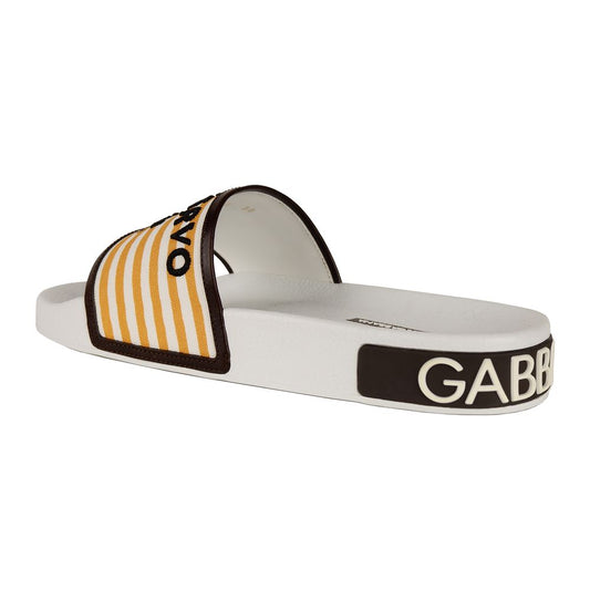 Dolce & Gabbana Elegance Meets Comfort: Chic White Slippers