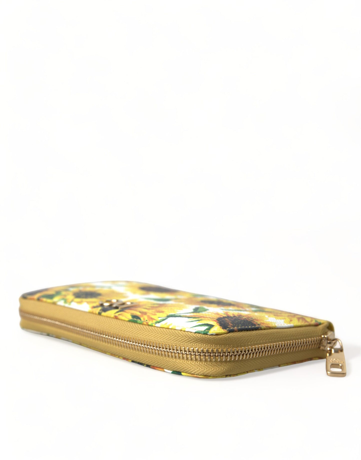 Dolce & Gabbana Sunflower Print Leather Continental Wallet