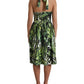 Dolce & Gabbana Elegant Green Halter Midi Dress